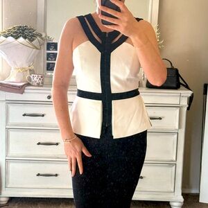 BCBGMAXAZRIA Jenson Off White Top Sz M